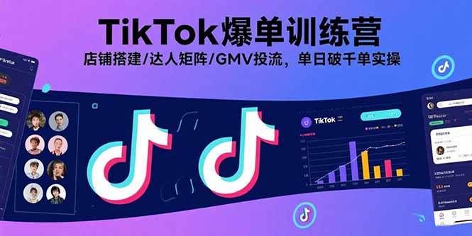 (15920期)TikTok爆单训练营,店铺搭建/达人矩阵/GMV投流,单日破千单实操-九才资源网