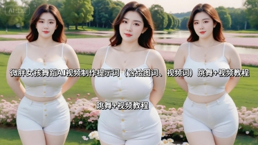微胖女孩舞蹈AI视频制作提示词(含绘图词、视频词) 跳舞+视频教程-九才资源网