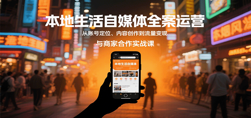 本地生活自媒体全案运营,从账号定位、内容创作到流量变现与商家合作实战课-九才资源网