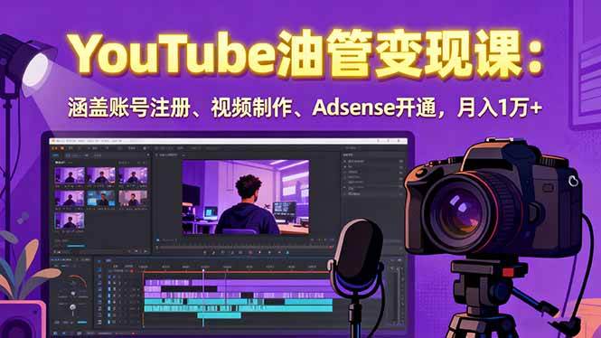 (15987期)2025YouTube油管变现课:涵盖账号注册、视频制作、Adsense开通,月入1万+-九才资源网