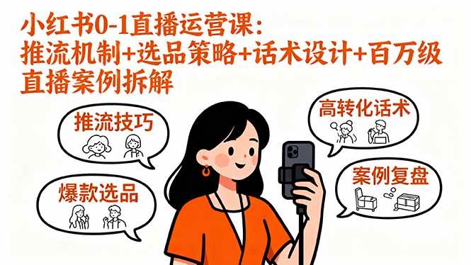 (16002期)小红书0-1直播运营课:推流机制+选品策略+话术设计+百万级直播案例拆解-九才资源网