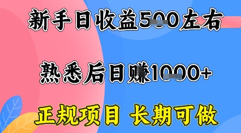 全年可变现项目,收益高无门槛,正规项目,长期可做,一天收益1k+一台电脑在家创业【揭秘】-九才资源网