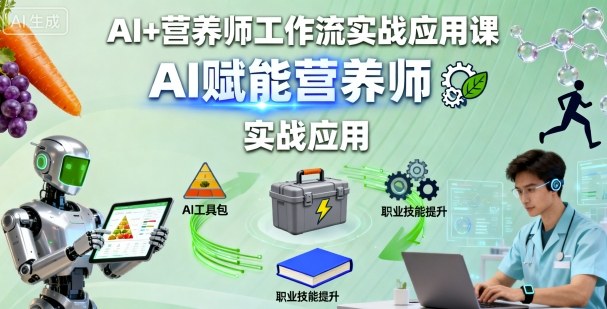 AI+营养师工作流实战应用课,AI赋能营养师-九才资源网