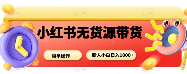 小红书无货源带货项目,简单无脑,新人小白日入多张-九才资源网