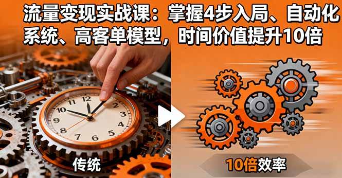 (16197期)流量变现实战课:掌握4步入局、自动化系统、高客单模型,时间价值提升10倍-九才资源网