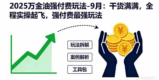 (16202期)2025万金油强付费玩法-9月:干货满满,全程实操起飞,强付费最强玩法-九才资源网