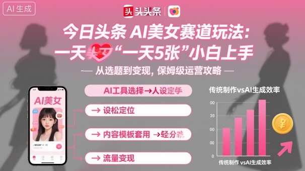 今日头条AI美女赛道玩法,一天轻松5张,小白轻松上手-九才资源网