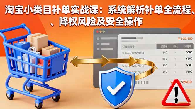 (16239期)淘宝小类目补单实战课:系统解析补单全流程、降权风险及安全操作-九才资源网