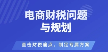 电商企业财税风险与规避,直击财税痛点,制定专属方案-九才资源网