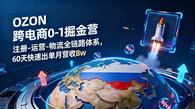 (16277期)OZON跨境电商0-1掘金营:注册-运营-物流全链路体系,60天快速出单月营收8w-九才资源网