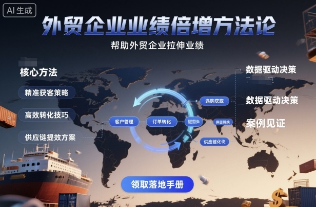 外贸企业业绩倍增方法论,帮助外贸企业拉伸业绩-九才资源网