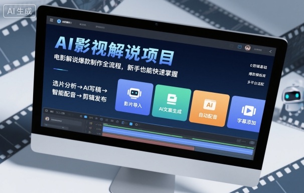 AI影视解说项目,电影解说爆款制作全流程,新手也能快速掌握-九才资源网