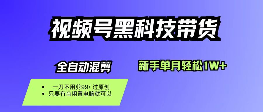 (16321期)视频号黑科技短视频带货,新手也能单月到手1W+,一刀不用剪,零投资-九才资源网