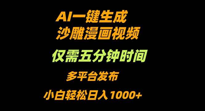 (16320期)AI一键生成沙雕动漫视频,只需5分钟,小白轻松日入1000+-九才资源网