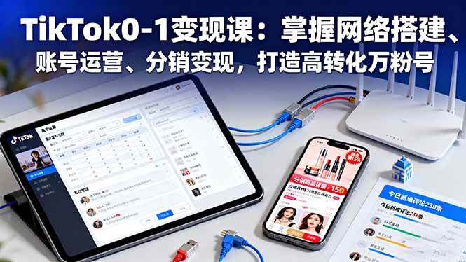 (16334期)TikTok0-1变现课:掌握网络搭建、账号运营、分销变现,打造高转化万粉号-九才资源网
