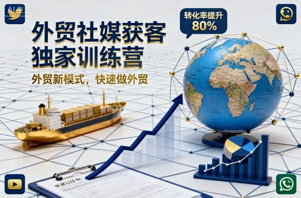 外贸社媒获客独家训练营,外贸新模式,快速做外贸-九才资源网
