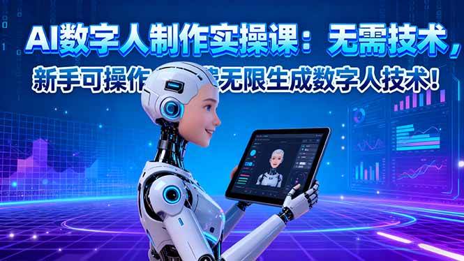 (16376期)AI数字人制作实操课:无需技术,新手可操作,免费无限生成数字人技术!-九才资源网