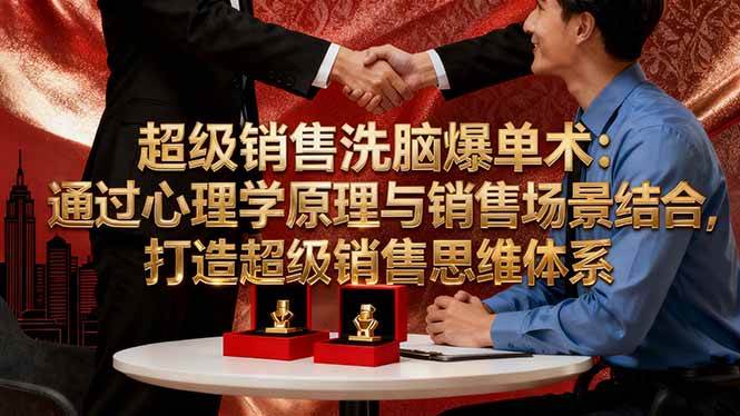 (16370期)超级销售洗脑爆单术:通过心理学原理与销售场景结合,打造超级销售思维体系-九才资源网