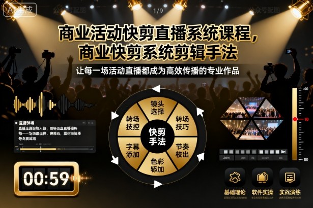 商业活动快剪直播系统课程,商业快剪系统剪辑手法-九才资源网