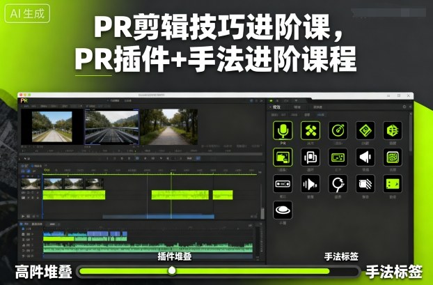 PR剪辑技巧进阶课,PR插件+手法进阶课程-九才资源网