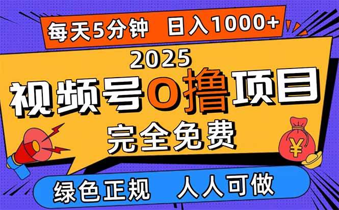 (16388期)2025视频号0撸项目,5分钟一个号,日入1000+,人人可做-九才资源网