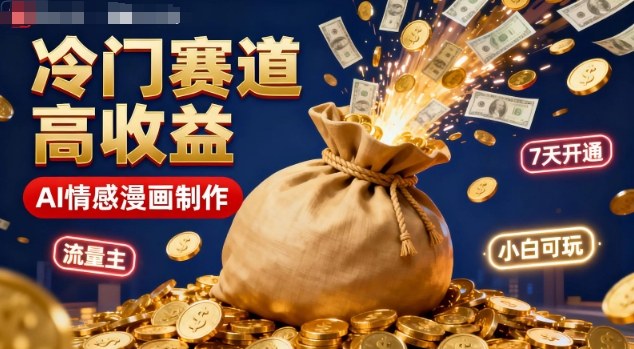 公众号冷门赛道,用AI做情感漫画,7天开通流量主,操作简单,小白可玩-九才资源网