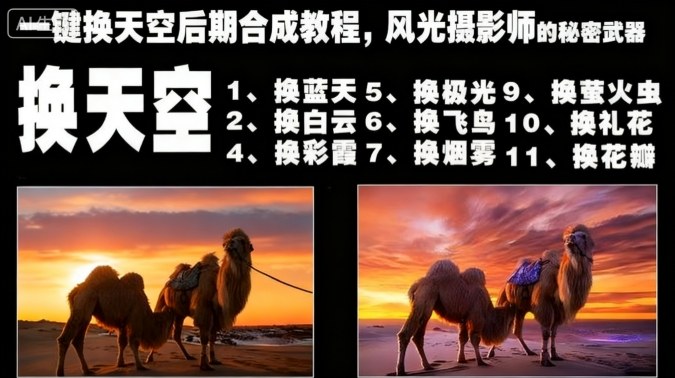 一键换天空后期合成教程,风光摄影师的秘密武器-九才资源网