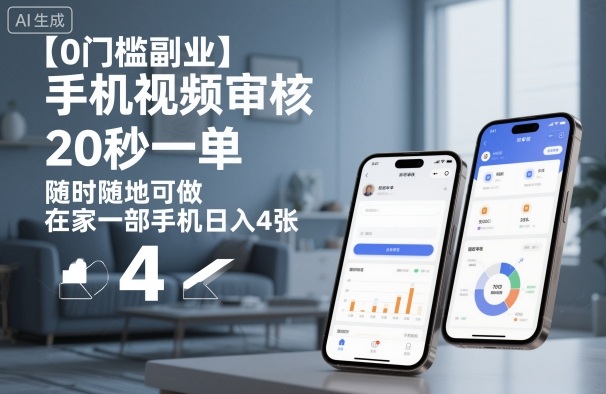 【0门槛副业】手机视频审核,20秒一单,随时随地可做,在家一部手机日入4张【揭秘】-九才资源网