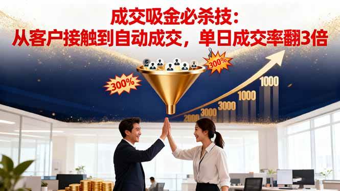 (16432期)吸金成交营销必杀技:从客户接触到自动成交,单日成交率翻3倍-九才资源网