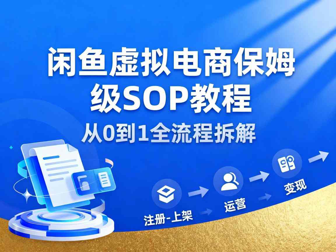 闲鱼虚拟电商,月入轻松过1W,保姆级SOP教程-九才资源网