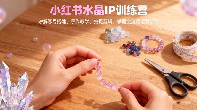 (16475期)小红书水晶IP训练营,讲解账号搭建、手作教学、拍摄剪辑,全流程运营技能-九才资源网