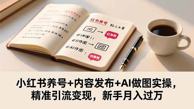 (16498期)小红书养号+内容发布+AI做图实操,精准引流变现,新手月入过万-九才资源网