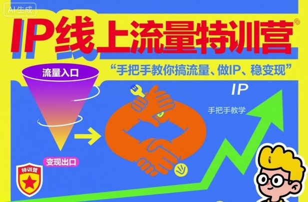 IP线上流量特训营,手把手教你搞流量、做IP、稳变现-九才资源网
