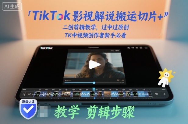 TikTok影视解说搬运切片+二创剪辑教学,过中过原创,TK中视频创作者新手必看-九才资源网