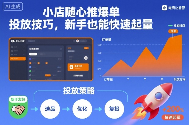 小店随心推爆单投放技巧,新手也能快速起量-九才资源网