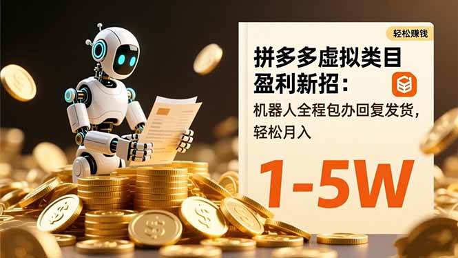 (16529期)拼多多虚拟类目盈利新招:机器人全程包办回复发货,轻松月入 1-5W-九才资源网