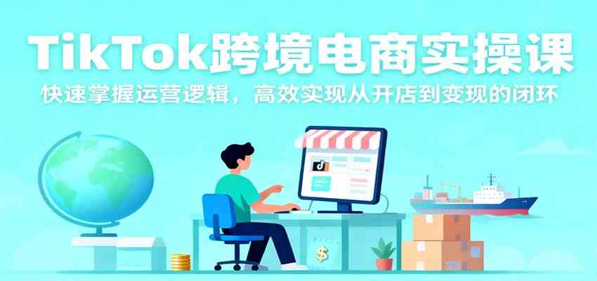 TikTok跨境电商实操课,快速掌握运营逻辑,高效实现从开店到变现的闭环-九才资源网