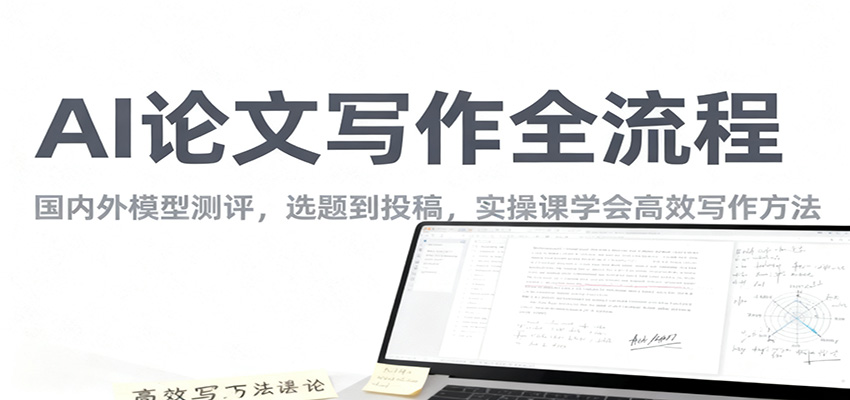AI论文写作全流程,国内外模型测评,选题到投稿,实操课学高效写作方法-九才资源网
