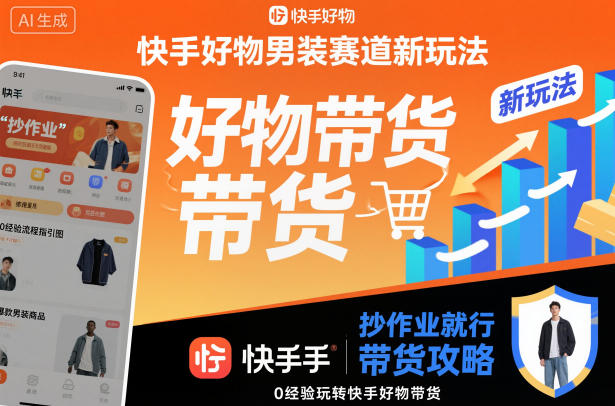 快手好物男装赛道新玩法,抄作业就行,0经验玩转快手好物带货-九才资源网