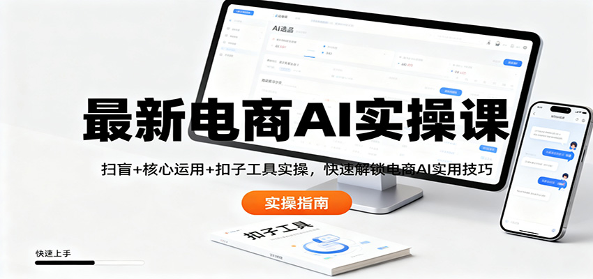 最新电商AI实操课:扫盲+核心运用+扣子工具实操,快速解锁电商AI实用技巧-九才资源网