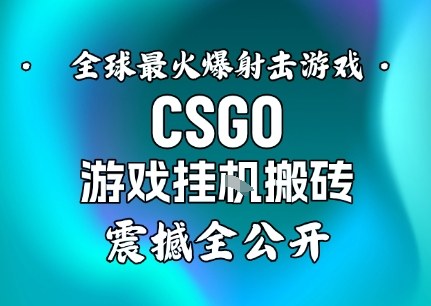 【年底大揭秘】基于全球最火爆的射击CSGO游戏挂G搬砖,日入5张+,震撼公开-九才资源网
