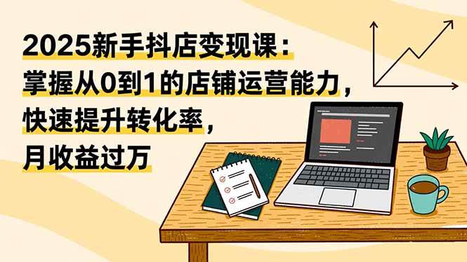 (16606期)2025新手抖店变现课:掌握从0到1的店铺运营能力,快速提升转化率,月收过万-九才资源网