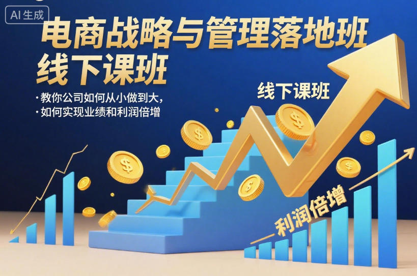 电商战略与管理落地班线下课,教你公司如何从小做到大,如何实现业绩和利润倍增【录音】-九才资源网