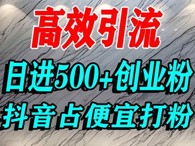 (16679期)怎么打创业粉?抖音利用占便宜心理引流创业粉,单人日引500+精准流量-九才资源网