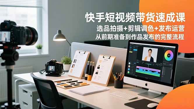 (16752期)快手短视频带货速成课,选品拍摄+剪辑调色+发布运营,从前期准备到作品发布的完整流程-九才资源网