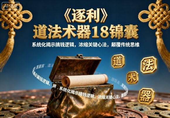 《逐利》道法术器18锦囊,系统化揭示搞钱逻辑,浓缩关键心法,颠覆传统思维(更新)-九才资源网