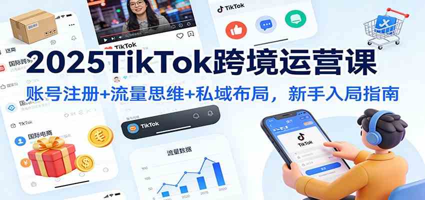 2025TikTok跨境运营课:账号注册+流量思维+私域布局,新手入局指南-九才资源网