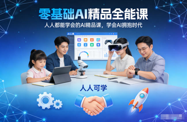 零基础AI精品全能课,人人都能学会的AI精品课,学会AI拥抱时代-九才资源网