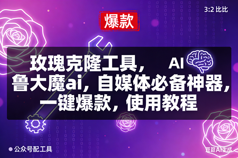 (16855期)玫瑰克隆,鲁大魔ai,自媒体必备神器,一键爆款工具,详细介绍和。使用教程-九才资源网