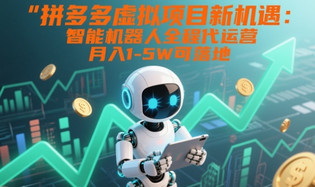 拼多多虚拟项目新机遇:智能机器人全程代运营,月入1-5W可落地【揭秘】-九才资源网